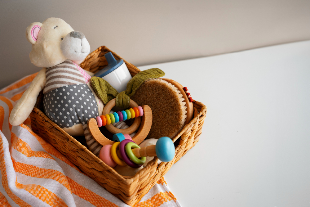 Various toys suitable for different developmental stages